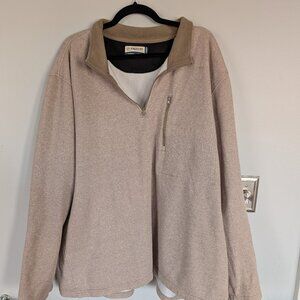 Magellan Outdoors Classic Fit Quarter Zip Heathered Tan 3XL